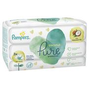 Chusteczki nawilżane - PAMPERS Coconut Pure Nawilżane Chusteczki Dla Dzieci 3 Opakowania = 126 Chusteczek 8001841708942 - miniaturka - grafika 1