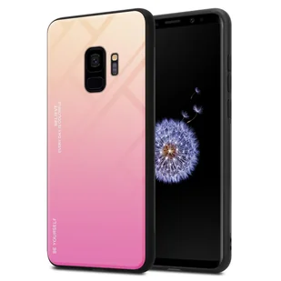 Pokrowiec Do Samsung Galaxy S9 Etui w ŻÓŁTO - RÓŻOWY TPU Obudowa Case Cover Plecki Ochronny Cadorabo - Etui i futerały do telefonów - miniaturka - grafika 1