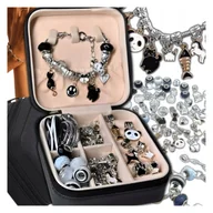 Biżuteria dla dzieci - ZESTAW DO ROBIENIA BRANSOLETEK NASZYJNIKÓW CHARMS SZKATUŁKA KORALIKI DZIECI - miniaturka - grafika 1