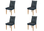 Krzesła - SEATTLE Krzesło Tapicerowane, komplet 4 szt. #15 Ciemny Szaro-Granatowy 51x61x94 cm - miniaturka - grafika 1