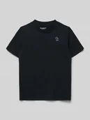 Koszulki dla chłopców - t-shirt z okrągłym dekoltem i wyhaftowanym logo - miniaturka - grafika 1