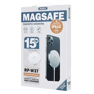 REMAX Rezi magnetyczna bezprzewodowa indukcyjna ładowarka Magsafe Qi 15 W srebrny (RP-W37) - Ładowarki do telefonów - miniaturka - grafika 3