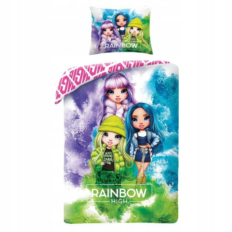 Pościel 160x200 Rainbow High tęcza kolorowa poszewka 70x80 Kids Halantex