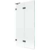 Parawany nawannowe - Mexen Lunar L parawan nawannowy 2-skrzydłowy lewy 90 x 150 cm, transparent, gun metal - 897L-090-100-95-00-L - miniaturka - grafika 1