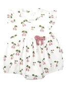 Kombinezony dla dzieci - Dziewczęcy Rampers Wisienki biały, Nicol,r.62 - miniaturka - grafika 1