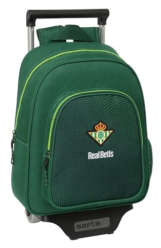 Safta REAL BETIS BALOMPIÉ plecak dziecięcy z wózkiem 705, idealny dla dzieci w różnym wieku, wygodny i wszechstronny, jakość i wytrzymałość, 28 x 10 x 34 cm, zielony, Zielony, Estándar, Casual