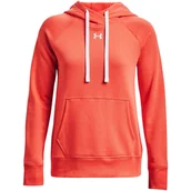 Bluzy damskie - Bluza damska Under Armour Rival Fleece HB Hoodie pomarańczowa 1356317 877-M - miniaturka - grafika 1