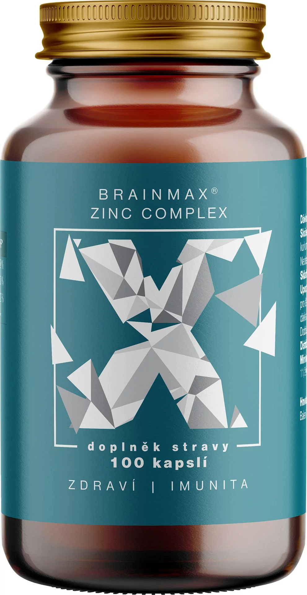 BrainMax Zinc Complex, Cynk, Selen, Miedź i Kurkuma, 100 kapsułek roślinnych