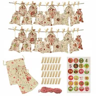 Kalendarze - Kalendarz adwentowy woreczki wiszący DIY - miniaturka - grafika 1