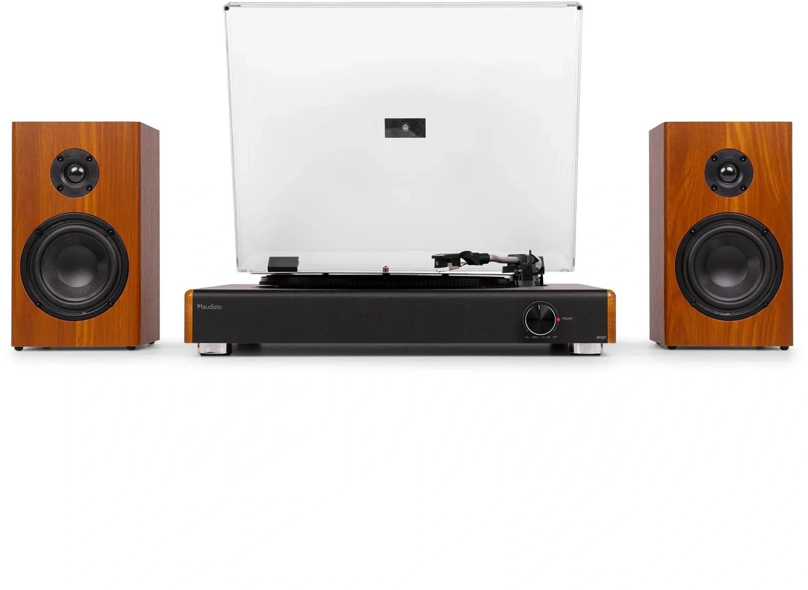 Audizio RP337W Vintage gramofon z bezprzewodowymi głośnikami BT Drewno one size
