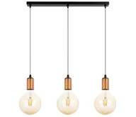 Lampy sufitowe - Żyrandol na lince MIROS 3xE27/60W/230V czarny/miedziany - miniaturka - grafika 1