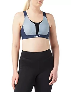 Mizuno Damski biustonosz sportowy High Support, Blue Blizzard, S - Biustonosze - miniaturka - grafika 1