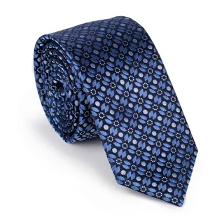 Krawaty i muchy męskie - Krawat jedwabny wzorzysty - grafika 1