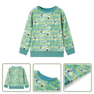 Bluzy dla dziewczynek - Bluza dziecięca - jasnozielony melanż - 128 - Bluza Dla Dziecka - miniaturka - grafika 1