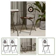Fotele i krzesła ogrodowe - The Living Store Składane krzesła bistro - 2 szt -. terakotowo-białe - ceramiczne - Krzesło Bistro - miniaturka - grafika 1