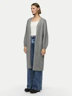Swetry damskie - Pieces Kardigan Maggy 17150959 Szary Loose Fit - miniaturka - grafika 1