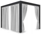 Zasłony - Zasłona ogrodowa wodoodporna, 155x200,do altany na taras, na szelkach szara, ZMOS-01 - miniaturka - grafika 1