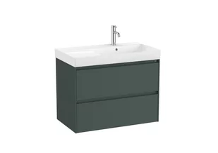 Roca Ona Zestaw umywalka meblowa 80x46 cm prawa z szafką podumywalkową ciemny zielony mat/biały A851690513 - odbiór osobisty: Kraków, Warszawa - Szafki łazienkowe - miniaturka - grafika 1