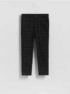 Spodnie męskie - Reserved - Spodnie chino slim w kratę - czarny - miniaturka - grafika 1