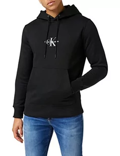 Calvin Klein Jeans Męska bluza z kapturem z logo monogramu, Ck czarny, XXS - Bluzy męskie - miniaturka - grafika 1