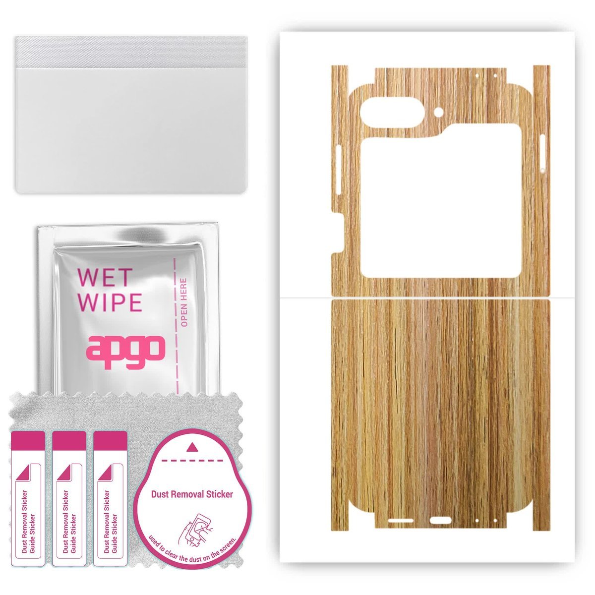 Folia naklejka skórka strukturalna na TYŁ+BOKI do Samsung Galaxy Z Flip 6 - Drewno Dąb Miodowy - apgo SKINS