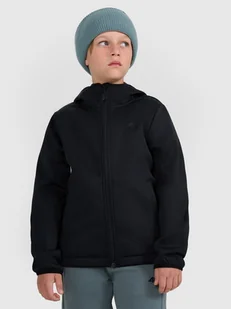 4F Kurtka softshell wiatroodporna membrana 5000 chłopięca - czarna 122 (6-7 lat) - Kurtki i kamizelki sportowe męskie - miniaturka - grafika 1
