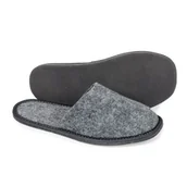 Kapcie męskie - Filcowe Kapcie Męskie Szare Pełne Klapki Domowe - miniaturka - grafika 1