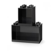 Półki i regały dla dzieci - Zestaw 2 dziecięcych czarnych półek ściennych LEGO® Brick - miniaturka - grafika 1