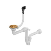 Syfony - QUADRON SYFON MANUALNY DO ZLEWOZMYWAKÓW ZE STALI miedziany nano PVD - miniaturka - grafika 1