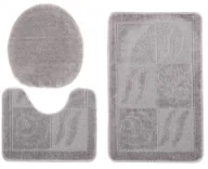 Dywaniki łazienkowe - Antypoślizgowy komplet popielatych dywaników do łazienki N3-M20 - miniaturka - grafika 1
