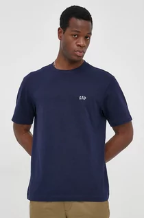 Koszulki męskie - Gap t-shirt bawełniany kolor granatowy gładki - - grafika 1