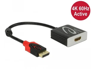 Delock Adapter DISPLAYPORT(M) 1.4 -> HDMI(F) 4K 60Hz NA KABLU 20 cm Aktywny czarny na kablu 65207 - Adaptery i przejściówki - miniaturka - grafika 2