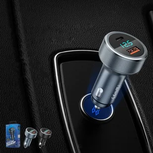 REMAX Salo szybka ładowarka samochodowa USB / USB Typ C 58.5W 4,5 A Power Delivery Quick Charge srebrny (RCC215) - Ładowarki samochodowe - miniaturka - grafika 2