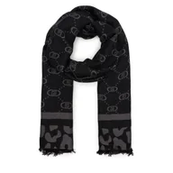 Apaszki i szaliki damskie - Szalik Liu Jo Stola Jacquard Mon 2F5040 T0300 Czarny - miniaturka - grafika 1