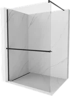 Ścianki i drzwi prysznicowe - Mexen Kioto+ ścianka prysznicowa z półką Walk-in 95 x 200 cm, transparent, czarna - 800-095-121-70-00 - miniaturka - grafika 1