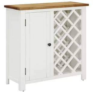 vidaXL Szafka na wino, 80 x 32 x 80 cm, lite drewno dębowe vidaXL - Stojaki na wino - miniaturka - grafika 1