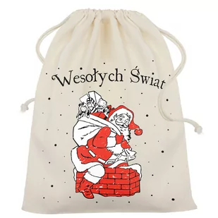 ŚWIĄTECZNY WOREK PREZENTOWY POD CHOINKE NA GWIAZDKĘ MIKOŁAJKI ŚWIĘTA MIKOŁAJ - Ozdoby bożonarodzeniowe - miniaturka - grafika 1