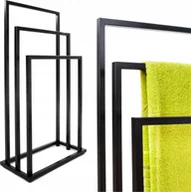 Ręczniki - Stojak Wieszak Na Ręczniki Loft 3 Poziomowy Loft Metalowy Czarny W całości bez składania, Szerokość 45 cm - miniaturka - grafika 1