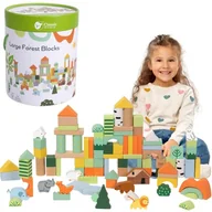 Klocki - CLASSIC WORLD Zestaw Drewnianych Klocków Leśny Świat 100 el. - miniaturka - grafika 1
