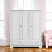 Szafy i szafki dla dzieci - Szafa Trzydrzwiowa Ines Elegant White - miniaturka - grafika 1
