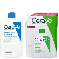 Zestawy kosmetyków damskich - Cerave Zestaw: Nawilżająca emulsja 473ml + Emulsja do mycia Refill 473ml - miniaturka - grafika 1