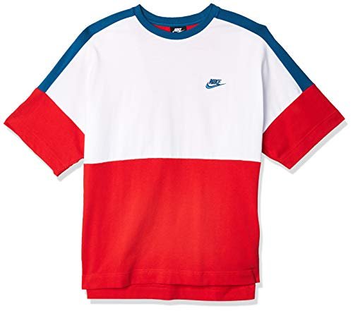 Nike M NSW TOP SS JSY CB T-shirt, University red/White/Industrial blue/(Industrial blue), L-T