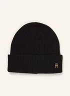 Czapki damskie - Tommy Hilfiger Kaszmirowa Czapka schwarz - TOMMY HILFIGER - miniaturka - grafika 1