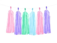Dekoracje sali - Party Deco Girlanda z frędzlami różowymi, zielonymi, błękitnymi i fioletowymi - 150 cm - 1 szt. TG3 - miniaturka - grafika 1