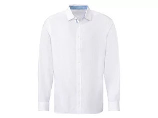 Koszule męskie - LIVERGY LIVERGY Koszula męska z lnem i bawełną, 1 sztuka (L (41/42), Biały) 4052916022894 - grafika 1