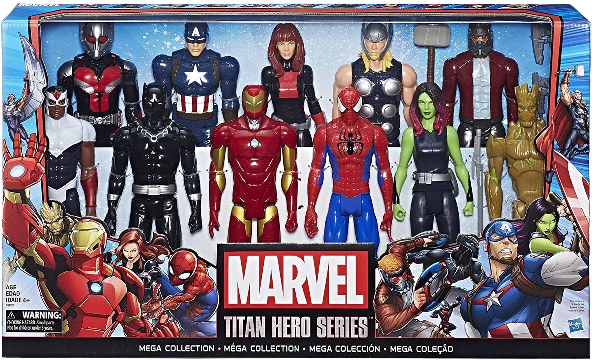 Zestaw 11 Figur Marvel Avengers Titan Hero 30 cm - Iron Man, Spider-Man, Kapitan Ameryka i więcej