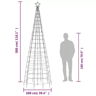 Choinka z lampek, z kołkami, 570 ciepłych białych LED, 300 cm Lumarko! - Oświetlenie świąteczne - miniaturka - grafika 11