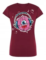 Koszulki i topy damskie - T-Shirt fajny kolorowy nadruk Potwór Muzyka r.M - miniaturka - grafika 1