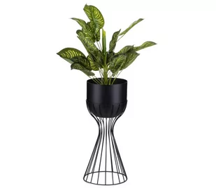 Metalowa doniczka LOFT 46x20 cm czarna - Donice - miniaturka - grafika 1