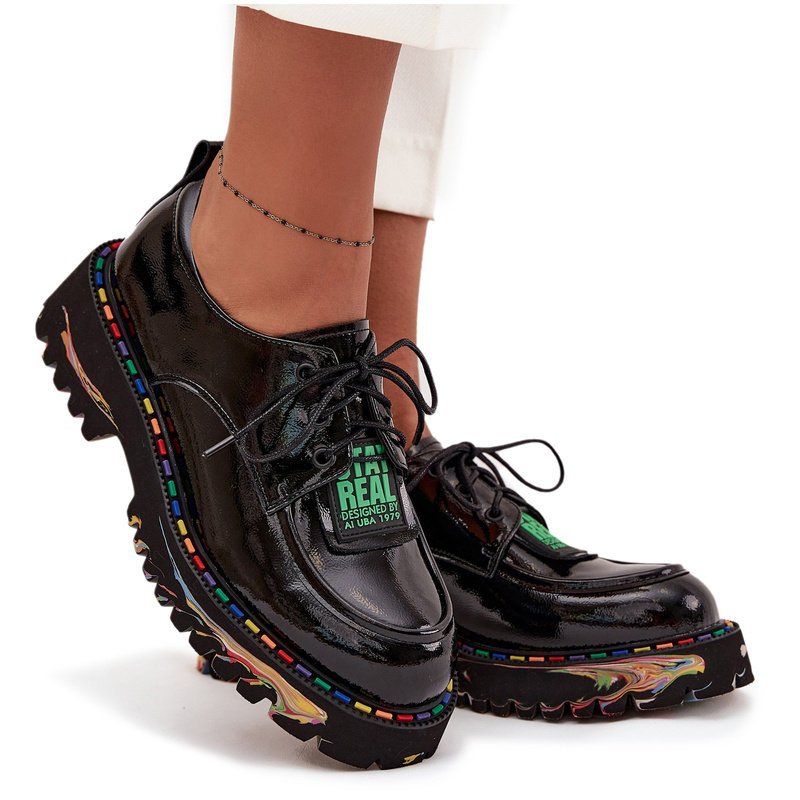 Lakierowane Skórzane Półbuty Damskie Artiker 57C0172 Czarne-38